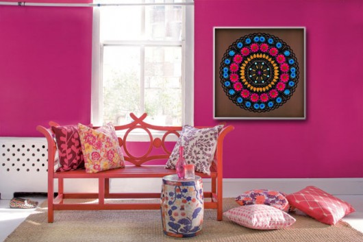 MANDALA floral na brązie  (w ramie techno)  na ludowo