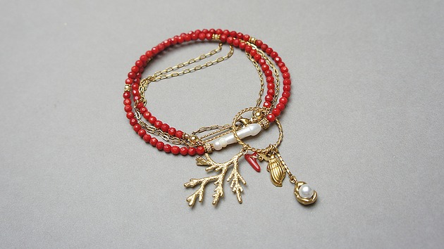 chokery Sea collection - Koral red vol. 3 /choker/ 22.03.26