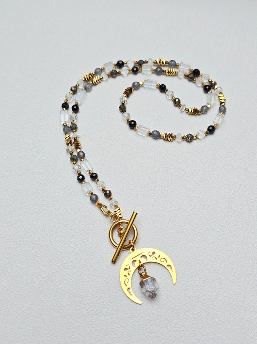 naszyjniki - inne Naszyjnik Kryształowa Lunula