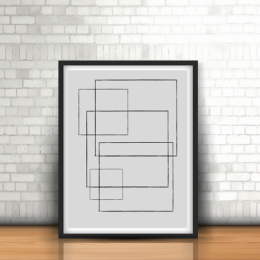 plakat A4 szare kwadraty MUKI design