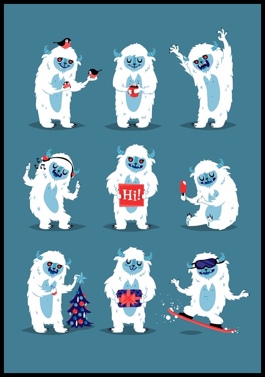 plakaty Plakat "Świąteczny yeti"