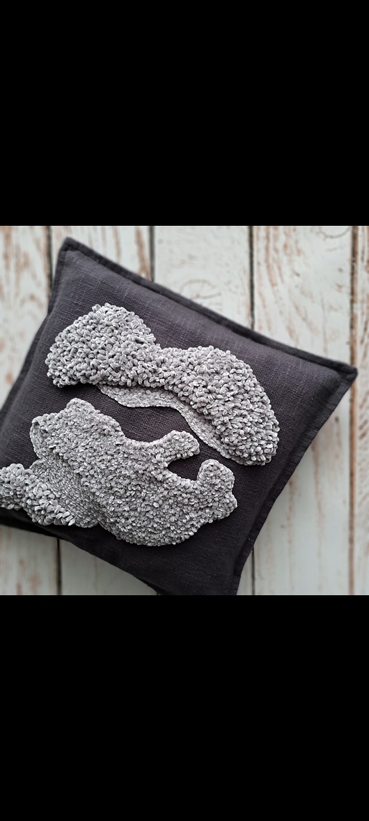 poduszki plecione Poduszka abstrakcja punch needle