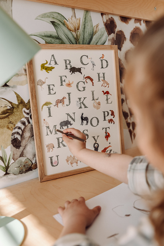 obrazy i plakaty do pokoju dziecięcego Plakat z polskim alfabetem