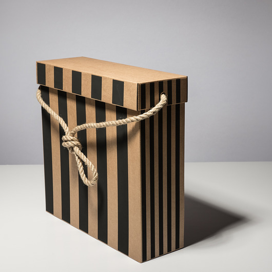 skrzynki, kufry i pudła Bag Box Torba tekturowa 35x11x35 cm pasy czarne