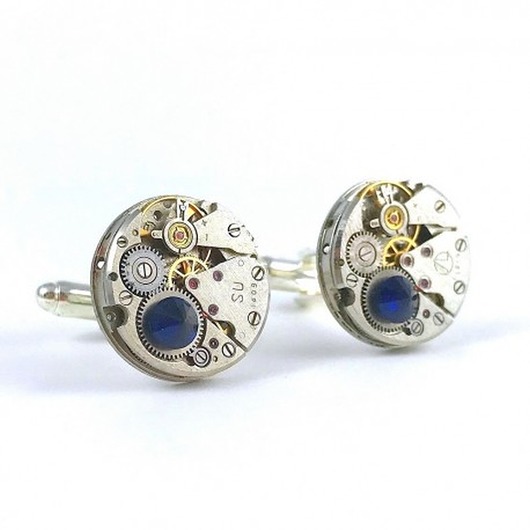 Spinki - ROUND III DEEP NAVY DROBINY CZASU