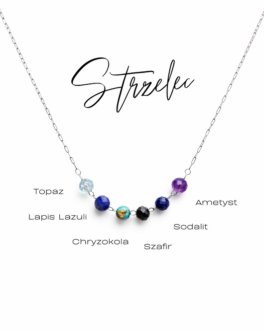 srebrne naszyjniki Twój ZODIAK, Naszyjnik Glam, Strzelec, srebrny