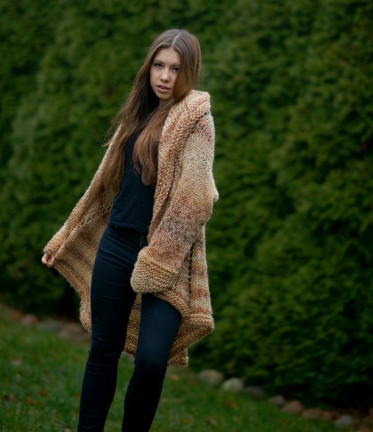 Sweter Centrino Oversize Beige Melange HERBE DESIGN