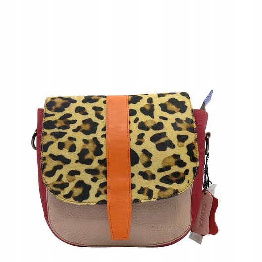 torby na ramię Torebka damska klasyczna skórzana regulowany pasek klapka wzór OLIVKA