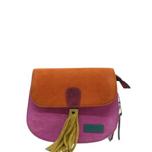 torby na ramię Torebka listonoszka zamszowa damska regulowany pasek kolorowa OLIVKA