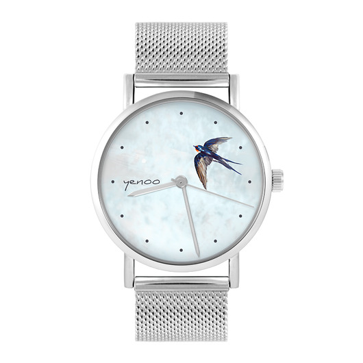 zegarki damskie Zegarek - Jaskółka - bransoleta mesh