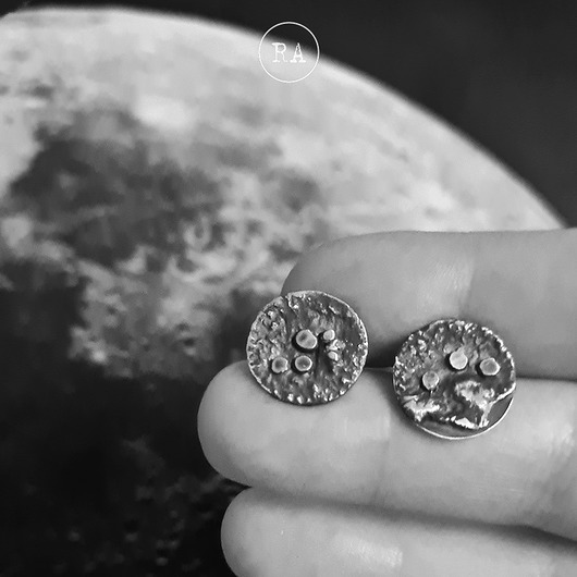 kolczyki srebrne MOON- kolczyki srebrne ręcznie kute