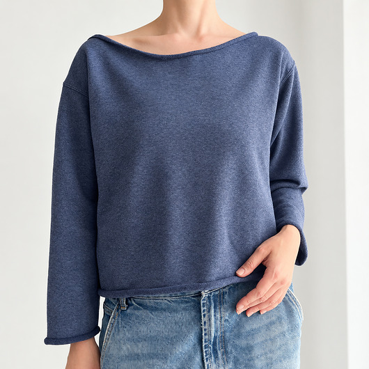 bluza bez kaptura damska Bluza damska oversize z szerokim dekoltem
