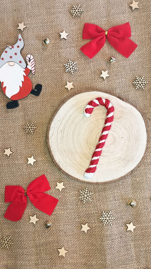 ozdoby choinkowe Bombka na choinkę - laska cukrowa