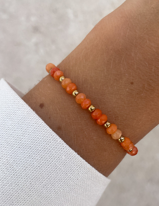 bransoletki z kamieni naturalnych Bransoletka na gumce jadeit pomarańczowy