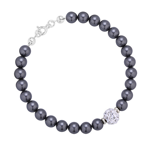 Perły kryształ swarovski i mieniąca się kulka Laoni