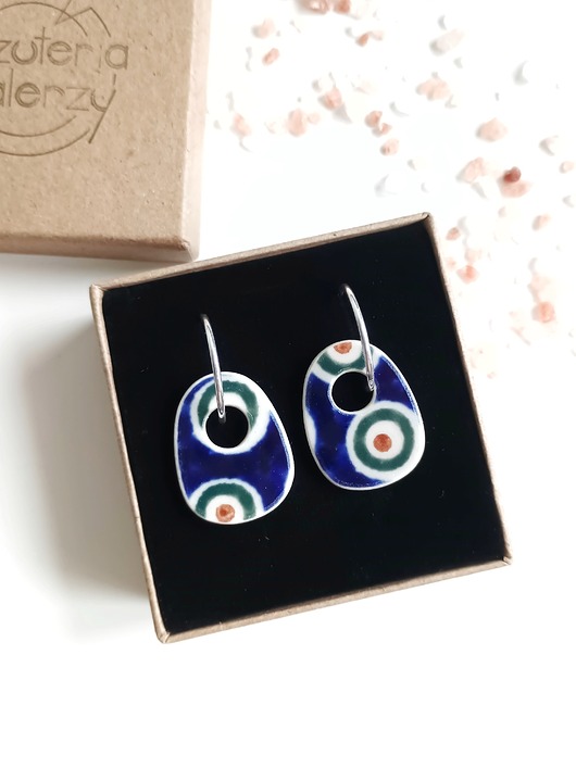 kolczyki ceramiczne Kolczyki ceramiczne Bolesławiec koła