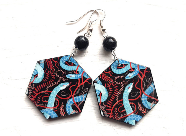 kolczyki drewniane Jak w raju