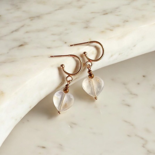 kolczyki z kamieniami Kolczyki serduszka CYTRYN : wyjątkowy prezent