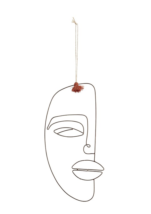 makramy Dekoracja ścienna Lady Face 17x29cm