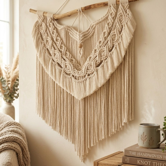 makramy Makrama na ścianę BIANCA