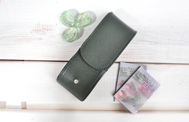 etui na okulary SALVE POLSKA Skórzane etui na okulary ZIELONE + gratis