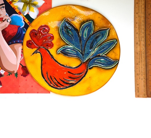 Ozdoby na ścianę Kura Ceramiczny dekor