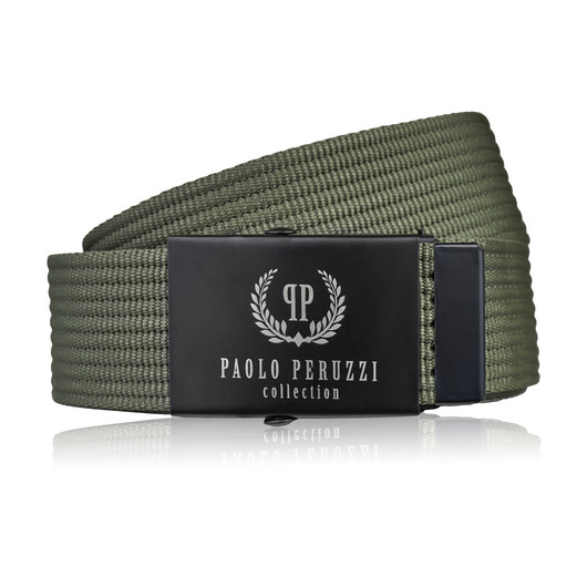 paski męskie Pasek do spodni męski 125 cm pasek parciany z klamrą ciemnozielony PW-29-125