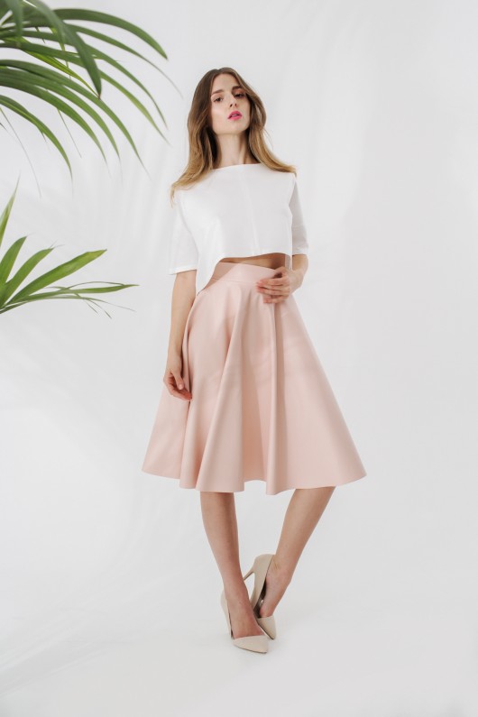 spódnice midi Skórzana spódnica midi