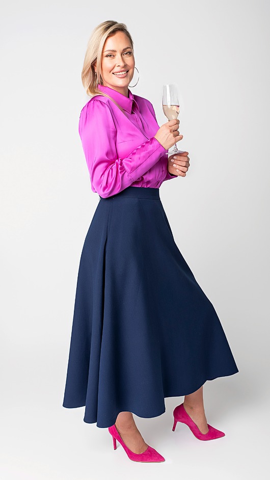 spódnice midi Spódnica midi granatowa