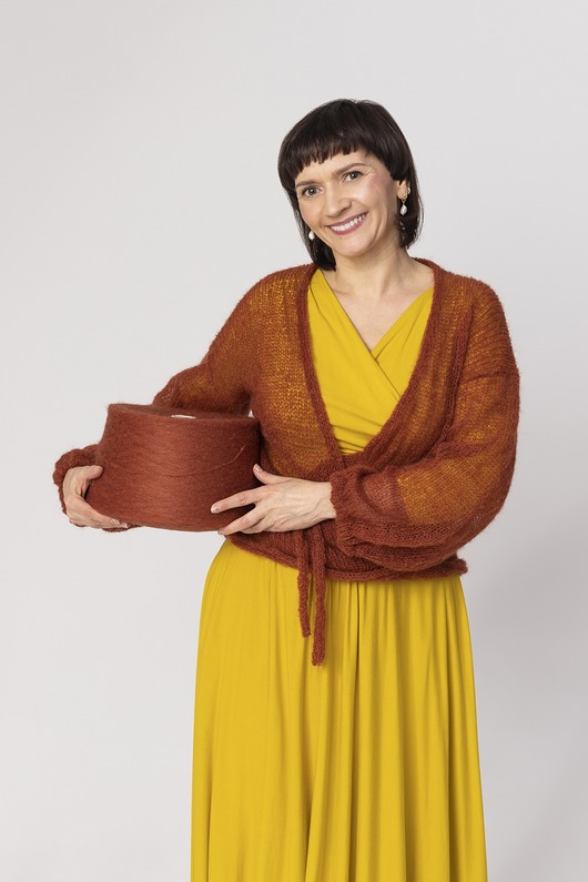 swetry damskie  Lekki sweter mgła Nadia - Rudy/Rdza