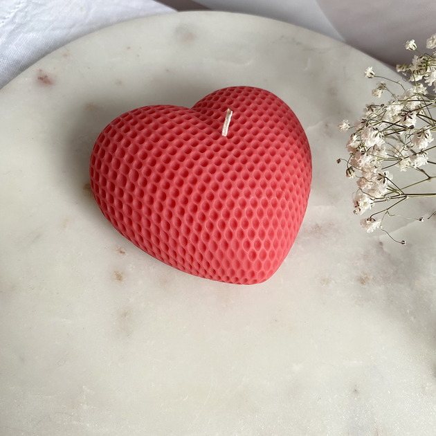 świeczniki i świece Świeca sojowa dekoracyjna ekologiczna "Sweet Heart" 98x40mm jasna różowa