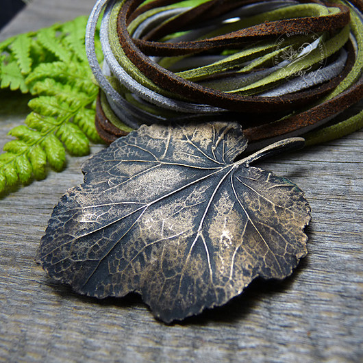 Golden Leaf Necklace Radecka art