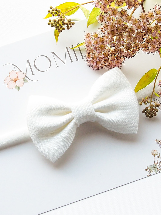 Opaska do włosów z kokardką LINEN BOW Momilio
