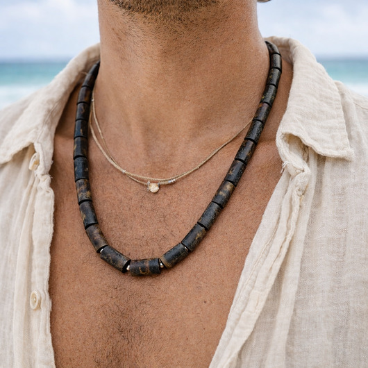 biżuteria męska Naszyjnik bursztynowy męski, bursztyn bałtycki