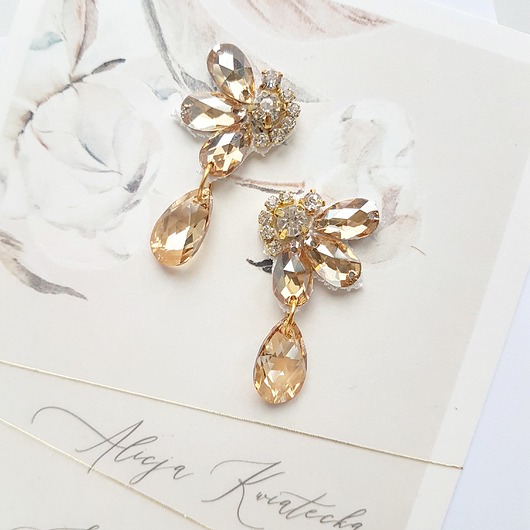 Biżuteria ślubna Kolczyki Swarovski Glam Mini Gold
