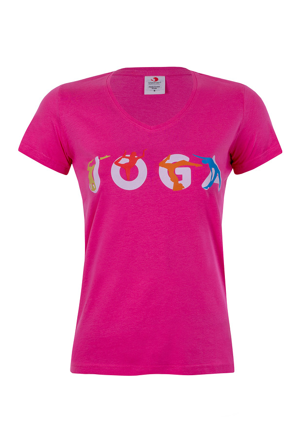 t-shirt damskie Bluzka t-shirt lotos ohm JOGA różowa