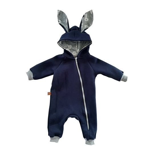 Rampers z uszkami królika kolor navy Diverso Design