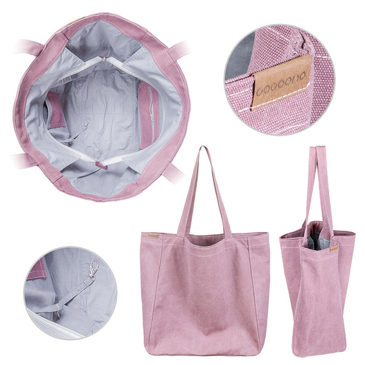 Big Lazy bag torba różowa na zamek / vegan / eco hairoo