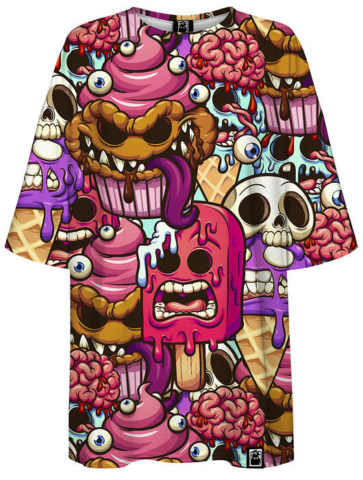 t-shirt damskie DR.CROW T-shirt Damski Oversize Dessert Monsters