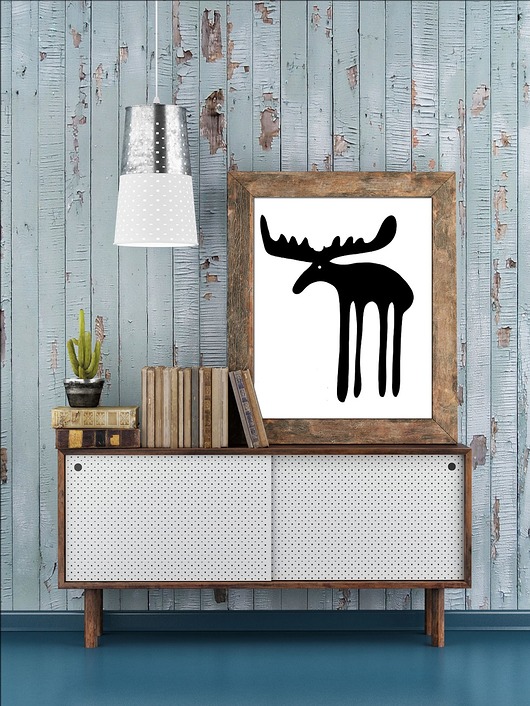 plakat A4 z łosiem MUKI design