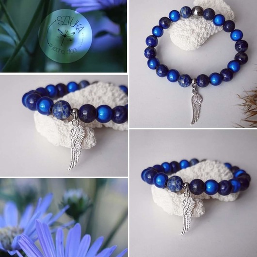 bransoletki - inne Bransoletka lapis lazuli