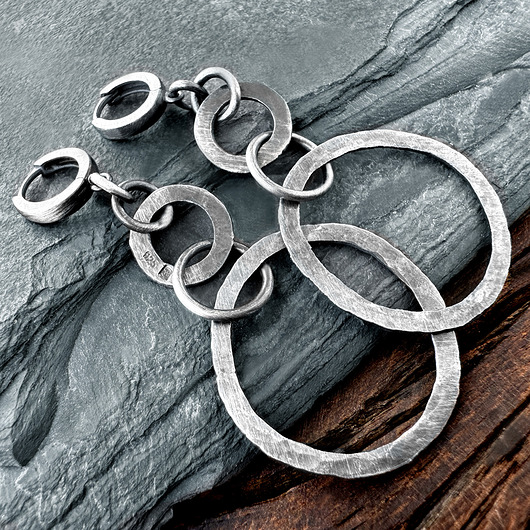 kolczyki wire wrapping Duże oksydowane kolczyki koła