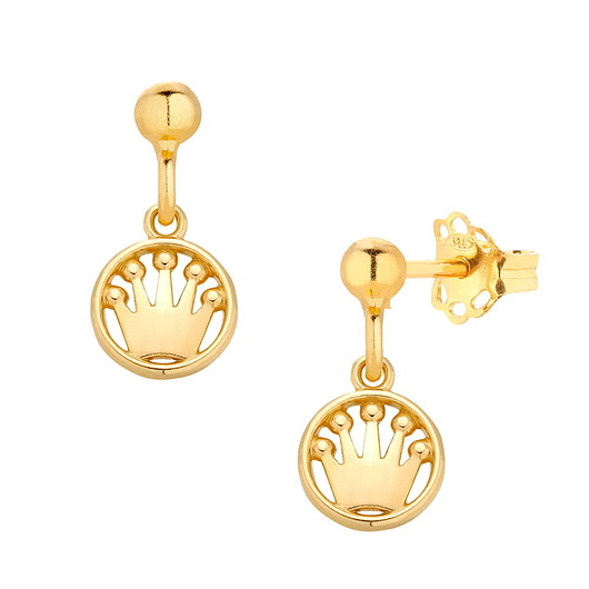 kolczyki pozłacane Kolczyki pozłacane z koroną