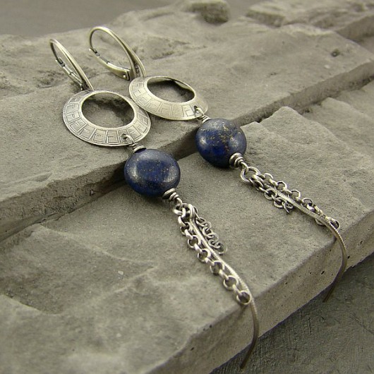 Modern lapis - kolczyki RayOfArt