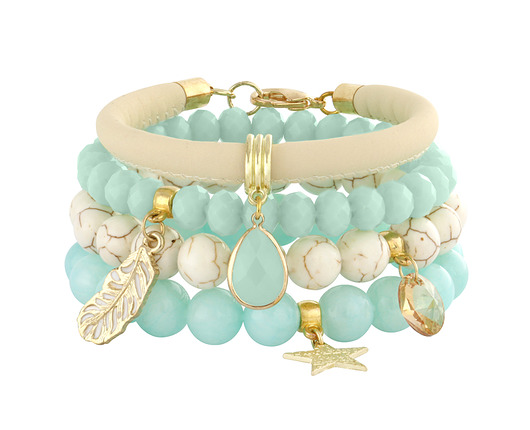 Indian feather - mint & ivory. Lavoga