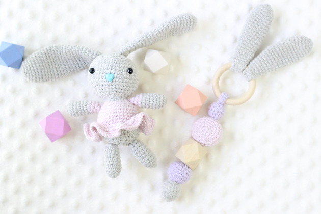 misie i maskotki Zestaw grzechotka+maskotka