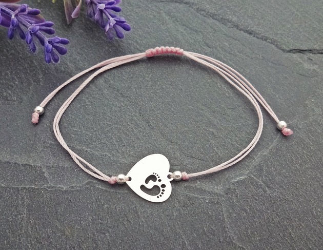 Bransoletka Serce Stópki It's a Girl Srebro 925 Loa Jewellery