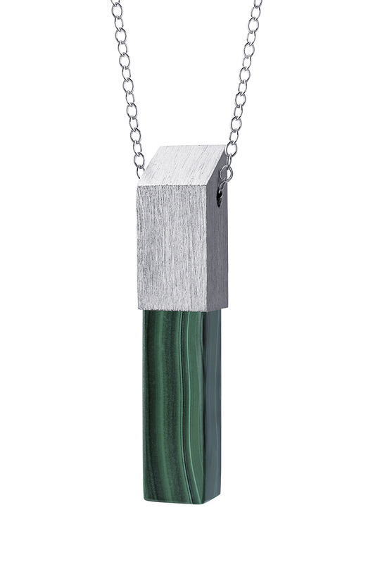 wisiory Wisiorek z kolekcji NOWY JORK/ SILVER/Malachit/mat