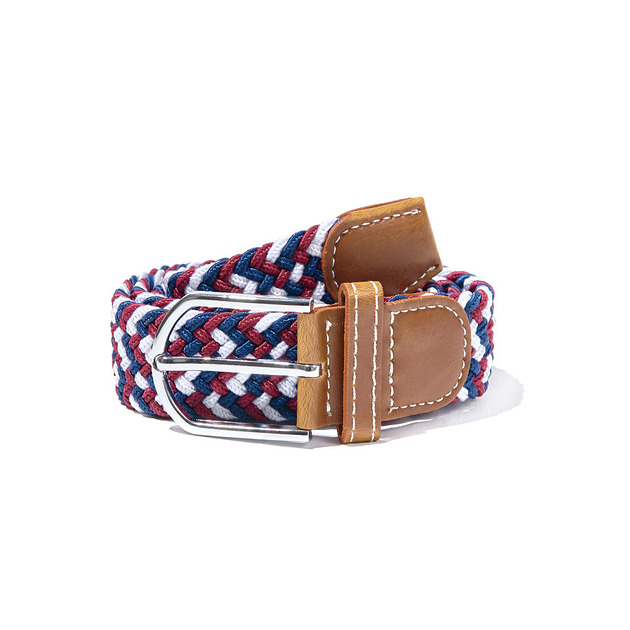 paski damskie Pleciony pasek Cherry Red Navy Blue White