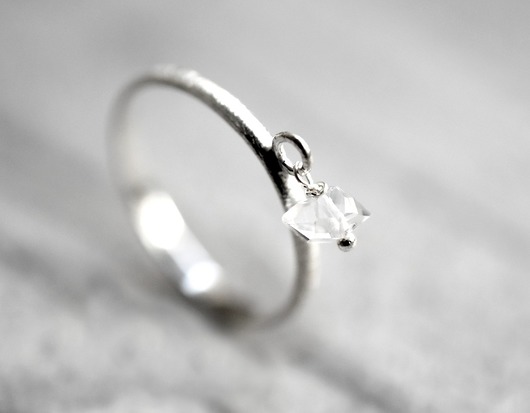 925 Srebrny pierścionek "Mini Diamant z Herkimer MadamLili